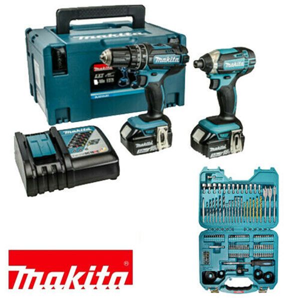 

Makita dlx2131mj 2 x 4ah lxt 18v dhp482 combi drill impact driver dtd152