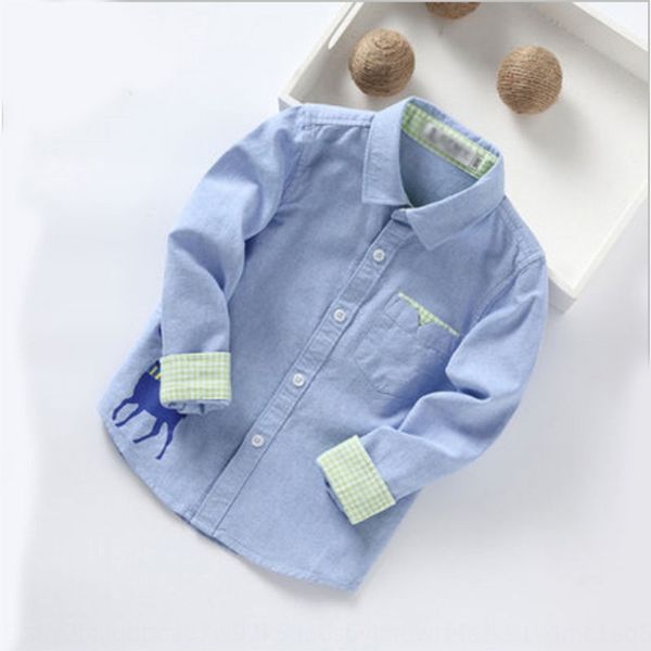 

2019 autumn boy's cotton medium and large children's baby's casual long-sleeved white shirt white shirt, White;black