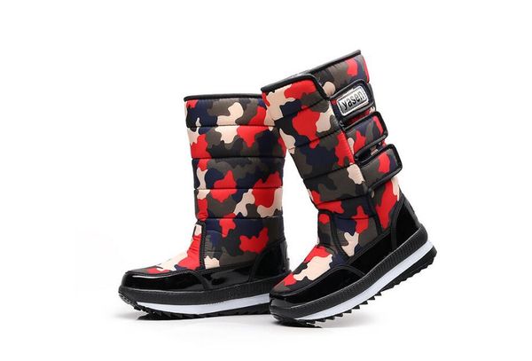 

new woman shoes warm winter women snow boots solid flock platform mid boots casual flats comfortable shoes sport female, Black