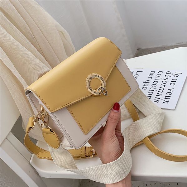 

jiulin 2019chic lock chain bag texture contrast small square bag women's messenger
