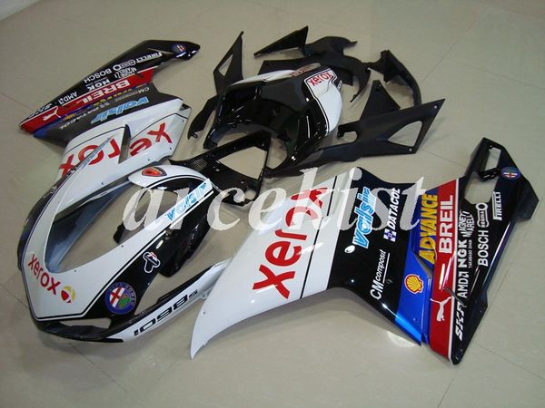 

new abs injection full fairings kits fit for ducati 848 evo 1098 1198 1198s 2007 2008 2009 2010 2011 2012 body set cool white blue red