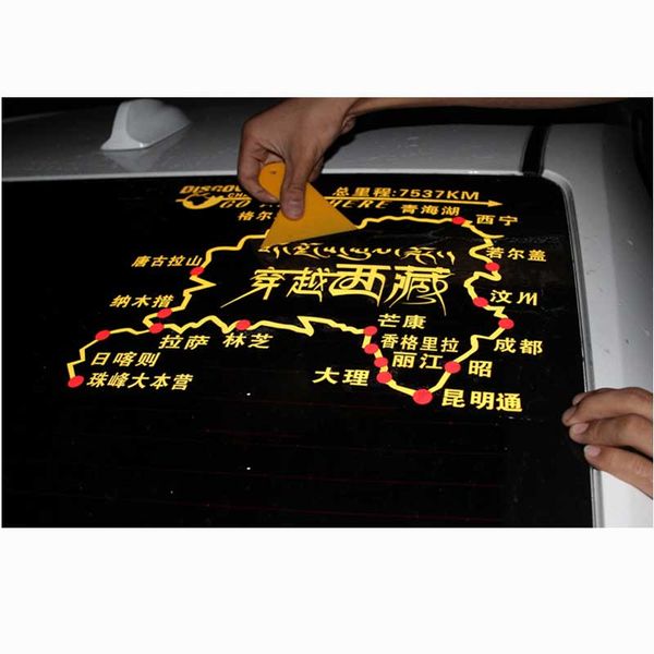 

personalized car stickers track map reflective through the tibetan road map decals stickers
