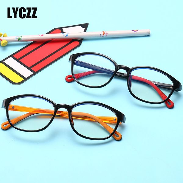 

lyczz cute kids prescription eyewear children retro silicone glasses frames boys girls anti-blue light prescription spectacles, Black