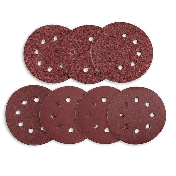 

sanding discs 70 pcs 8 holes 5 inch sandpaper circular dustless hook and loop 60/ 80/ 120/ 180/ 240/ 320/ 400 grit assortment fo