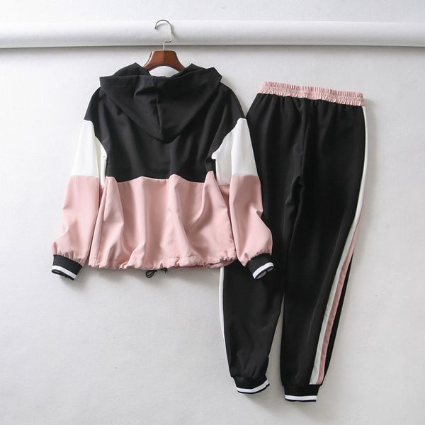 

two piece set outfit women spring-autumn hooded bomber jacket set ladies joggers set girls loose hoodies