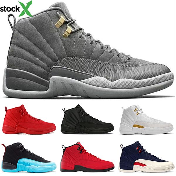 

designer mens winterized 12 12s basketball shoes men gym red bulls michigan dark grey black white gamma blue trainer sports sneakers cheap