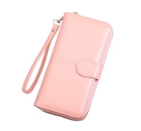 

designer bag leather wallet for credit card female coin purse fashion brand luxury long zipper lady solid purse women wallets pinkycolor, Red;black