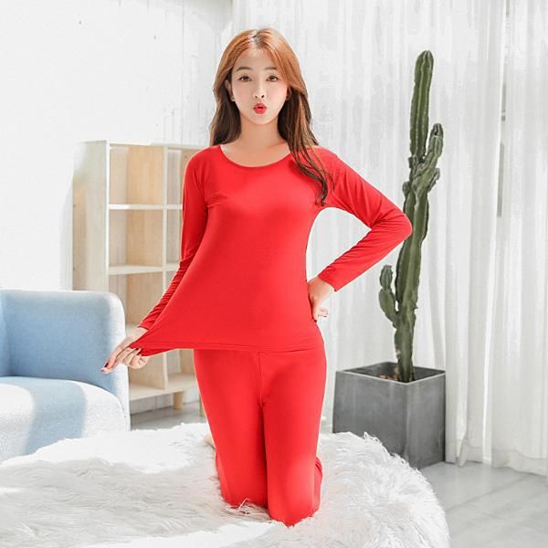

long johns for women single size women winter thermal underwear suit thick modal ladies thermal underwear female clothing, Blue;gray