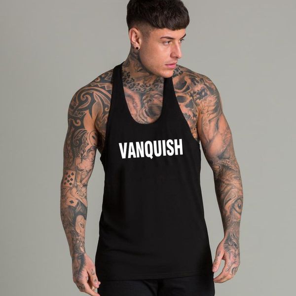

Vanquish Mens Sleeveless Vest Summer Letter Print Homme Tshirt Fashion Fitness Crew Neck Fashion Casual Clothing