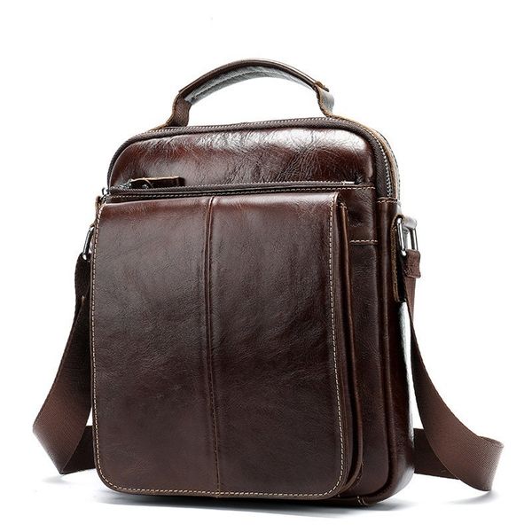 

mens shoulder bags cow leather flap small mens messenger bags male business single handbag waterproof solid designer briefcase