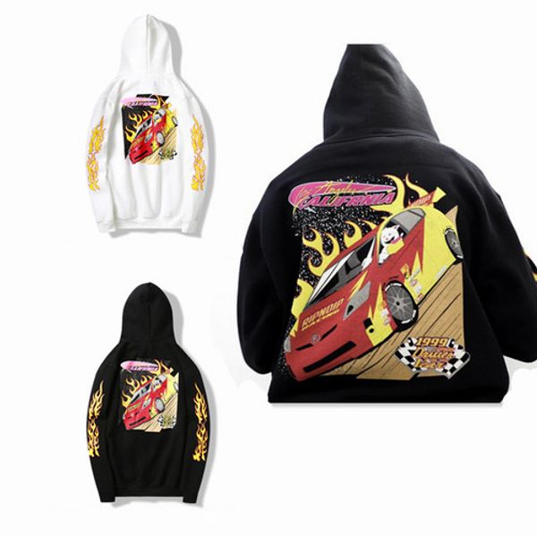 

ripndip новых людей конструктора hoodie trend марка свитер fiery гонки печати средний палец cat толстовка мужчины женщины топы, Black