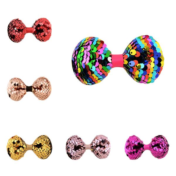 

newborn bow hair accessories headdress headwear popular children hair clip multi-layer sequin cute new baby girls gift dhl fj468, Slivery;white