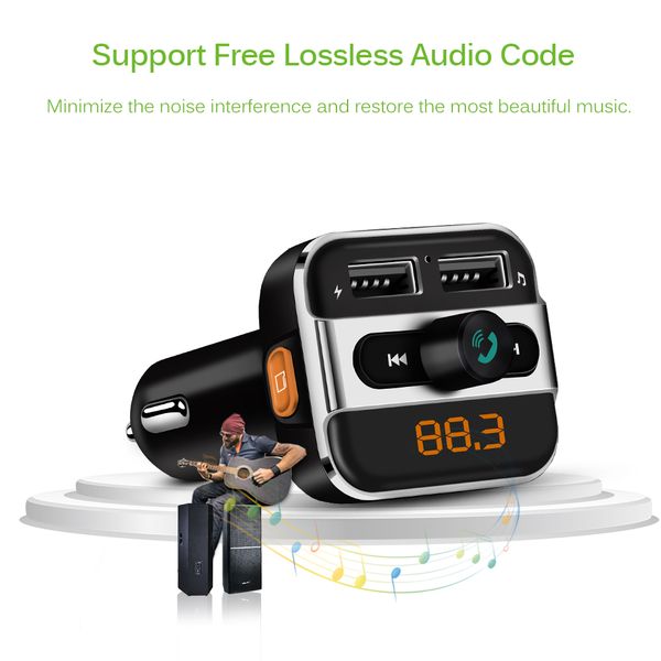 

fm transmitter bluetooth car mp3 player wireless car kit fm modulator led voltage detector support folder select