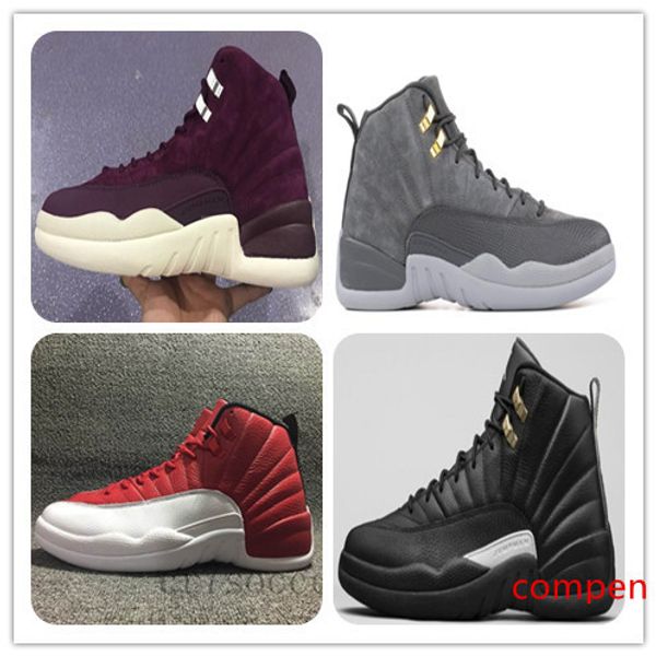 

12 dark grey bordeaux the master taxi basketball shoes 12s wings mens sports shoes sneakers athletics boots womens trainers ment