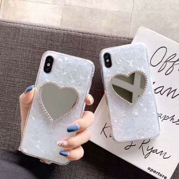 

роскошные алмазные мраморные зеркала для макияжа чехлы для телефонов iphone 6s 7 8 plus xs max для samsung galaxy s10 plus