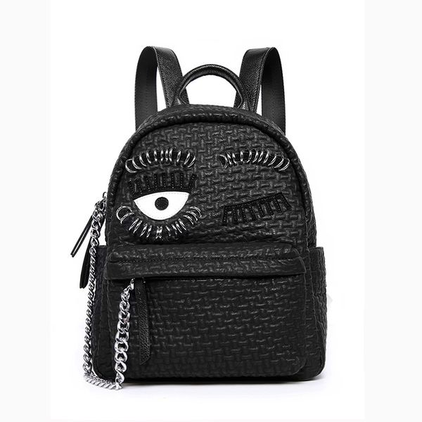 

wholesale sheepskin backpack women 2019 new leather ins super fire eyes wild travel soft leather backpack women