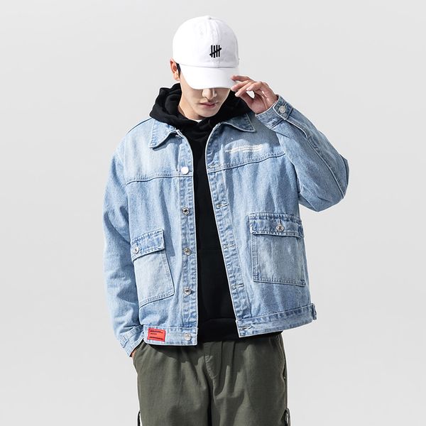 

autumn spring 2020 plus size 5xl 4xl- max denim jeans jacket men stand collar casual fashion clothes, Black;brown