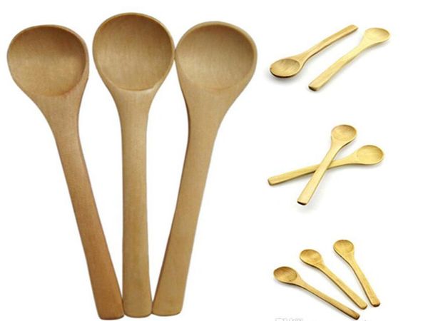 Cucchiai di legno Tè Caffè Latte Miele Stoviglie Utensile per condimenti Cottura Zucchero Sale Cucchiaini Utensili per la tavola per gelato per bambini