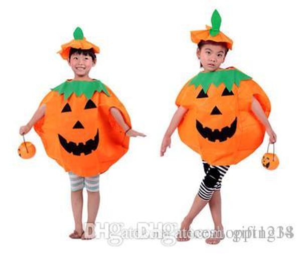 

bravo children's halloween party kids suit clothing pumpkin clothes+ pumpkin hat for halloween festive t150
