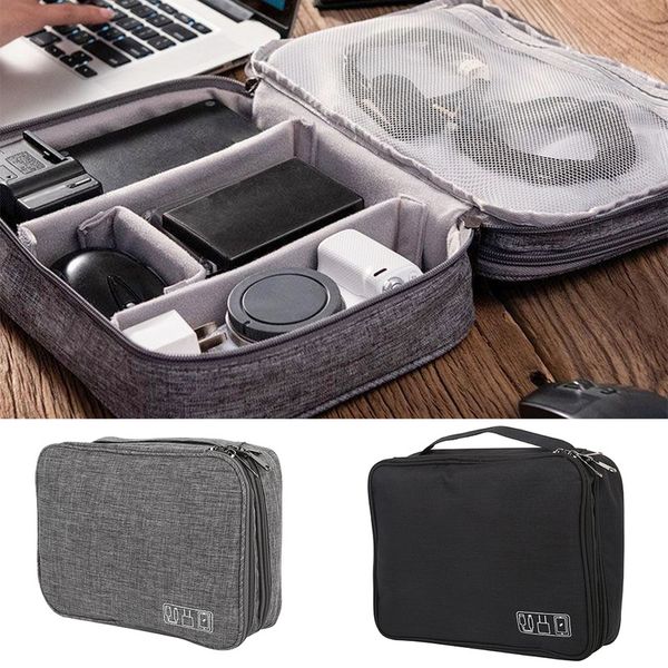 

portable digital storage bags organizer usb gadgets cables wires charger power battery zipper cosmetic bag case accessories