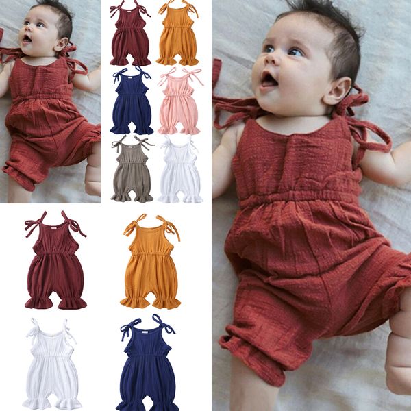 

infant cotton jumpsuit suspenders romper baby summer jumpsuits boys girls rompers solid clothes soft and comfortable for 3m-3y baby cz306, Blue