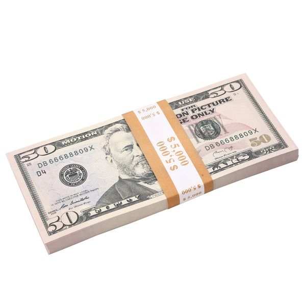

Prop money that look real movie fake money full print 2 ided 50 dollar bill tack play money