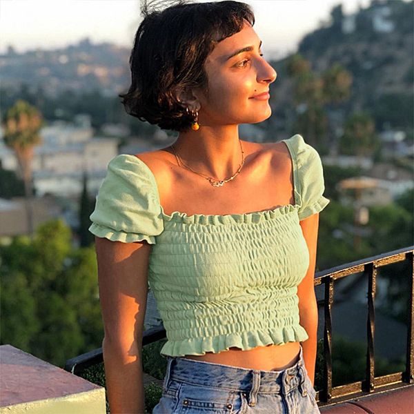 

normov sexy женщины топы твердая площади воротник с коротким рукавом drape t-shirt лето тощий femme тройники клуб exposed tops navel, White