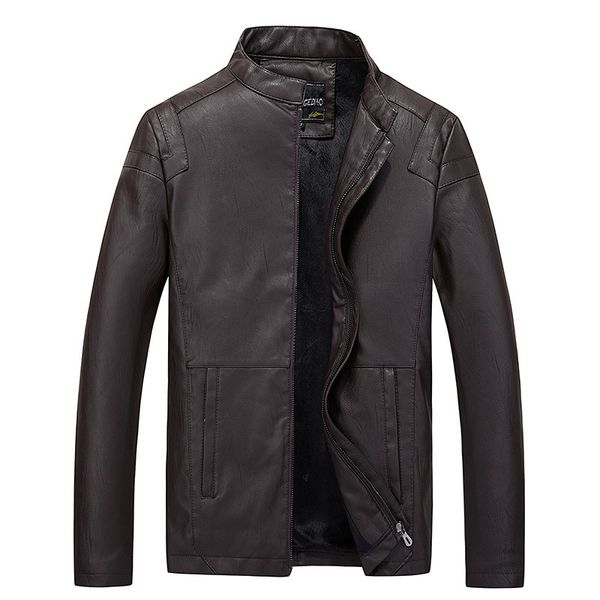 

zipper slim men jackets outwear fashion casual pu male moto men's winter faux leather jacket coat motorcycle short biker coats, Black