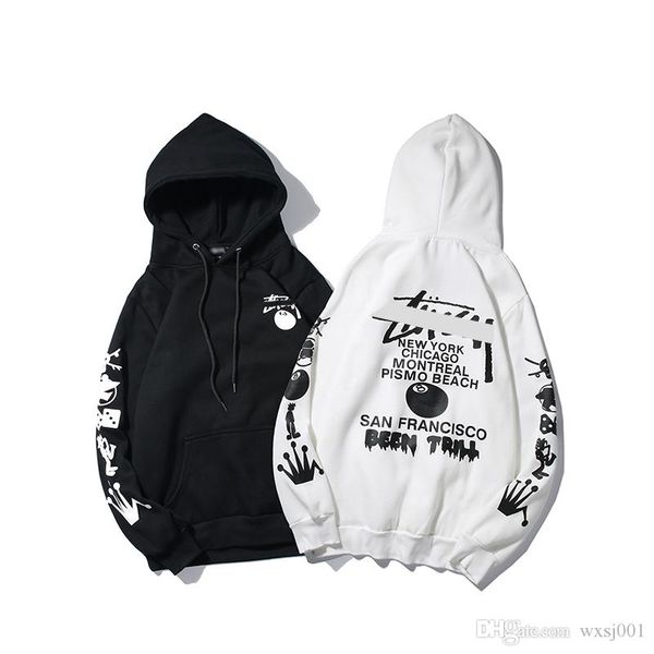

stussys boutique mens designer hoodie new letter printing cotton sweatshirt boutique hoodies europe america classic pullover, Black