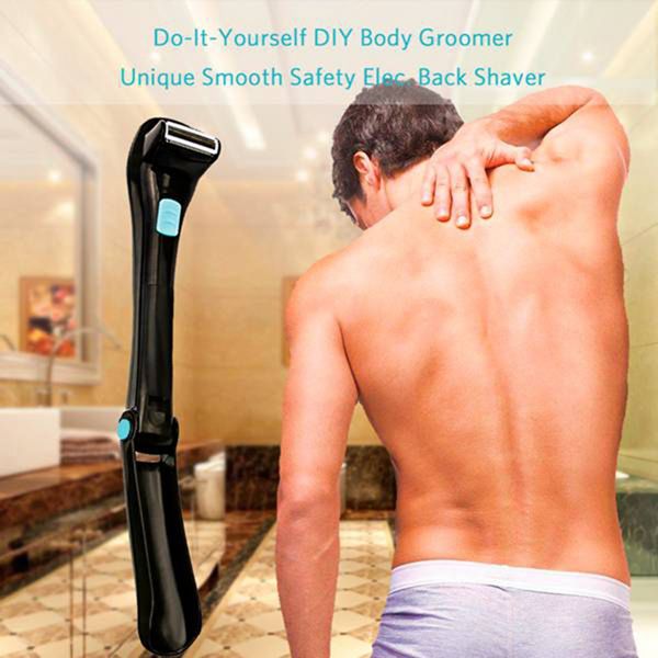 

men shaving 180 degrees electric back hair shaver foldable back battery manual hair shaver long handle hair remover tool