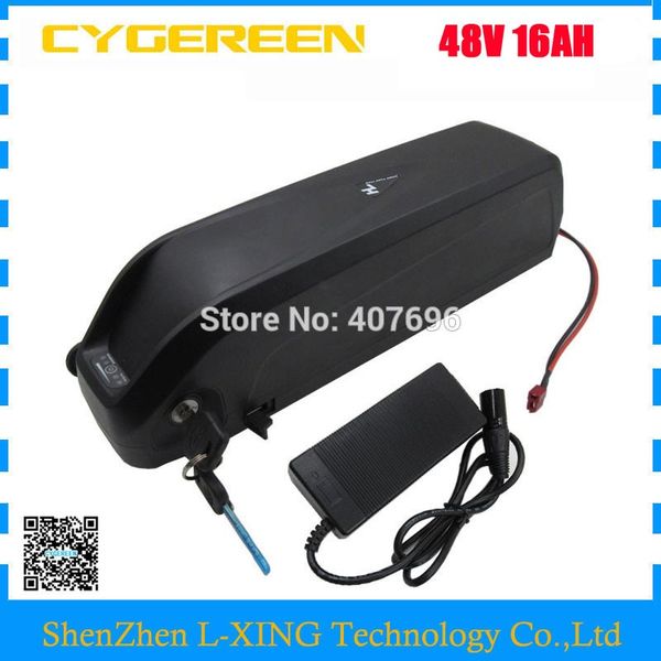 Para baixo tubo de bateria pacote 48 V 16Ah Hailong Li-ion Ebike Bateria com NCR18650BD Celular 5 V 1A porta USB para 48 V 1000 W Bafang E-Bike Kit