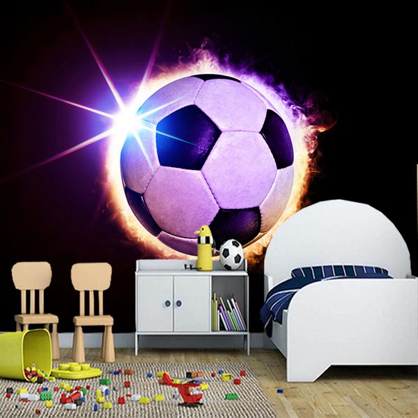 

customized papel de parede infantil, footbal light sport murals for children's room living room background decorative wallpaper