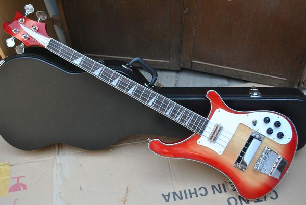 

rare 4 strings 4003 bass bass faded cherry burst colour mono and stereo output, dots binding body riangle inlay ric bass factory outlet