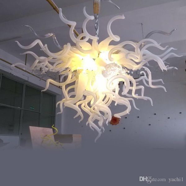 

white 100% hand blown glass decorative modern crystal pendant light led l home decor art glass lights murano glass chandelier