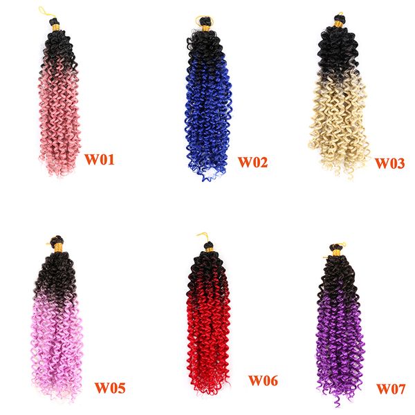 

14 inch kinky curly crochet hair extensions 100g/pcs ombre heat resistant synthetic braiding hair bulk bohemian hair for crocheting braids b, Black
