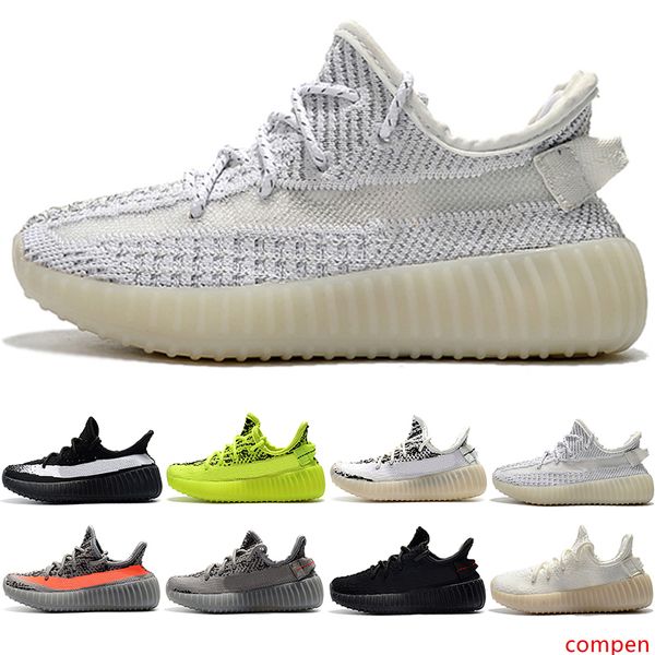 

кроссовки мужчины женщины кроссовки для детей yougth kanye west zebra крем белый черный мальчики девочки тренеры спорт на открытом воздухе к