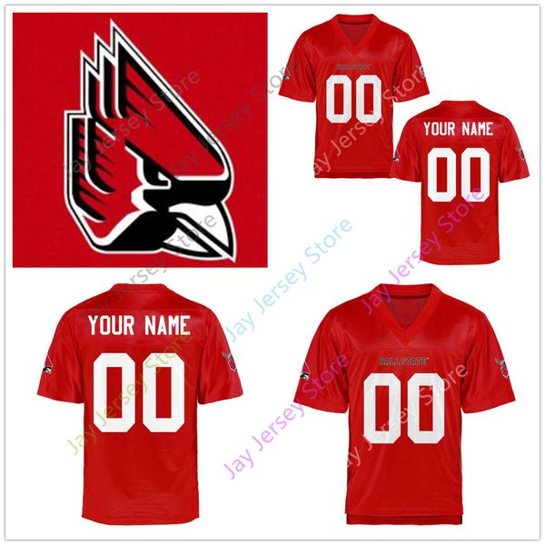 

Custom College Ball State Cardinals Jersey 14 Jack Milas 15 Riley Neal 36 Caleb Huntley 4 Malik Dunner 12 Justin Hall