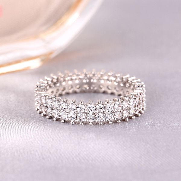 

18kgp classical cubic zircon cz ring for women, Slivery;golden