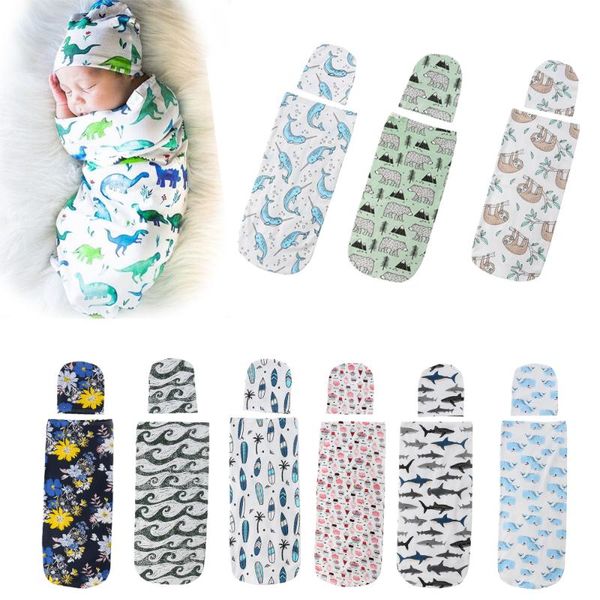 

новых мягкой infant пеленального муслин одеяло новорожденного wrap пеленание одеяло сумка + hat set