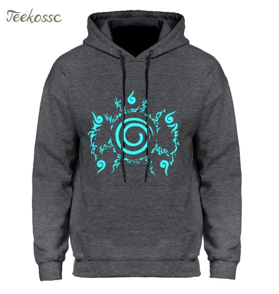

anime hoodie naruto sweatshirts night lights luminous fashion hoodies men 2018 new winter autumn hooded japan night grow hoody, Black