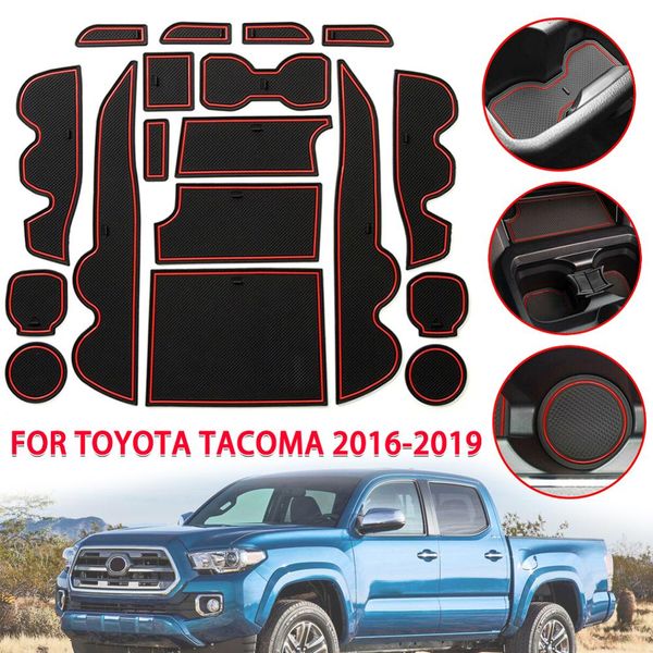 

for tacoma custom fit cup door center console liner accessories red trim