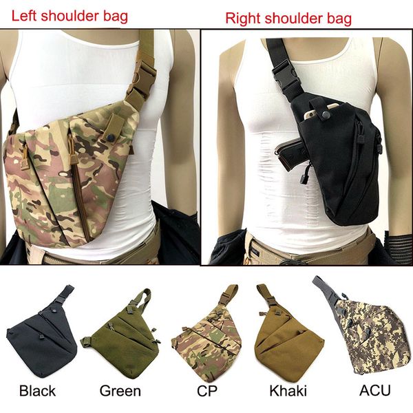 

тактический многофункциональный скрытый хранения пистолет сумка кобура левый правый одно плечо сумка противоугонная грудь сумка для охоты