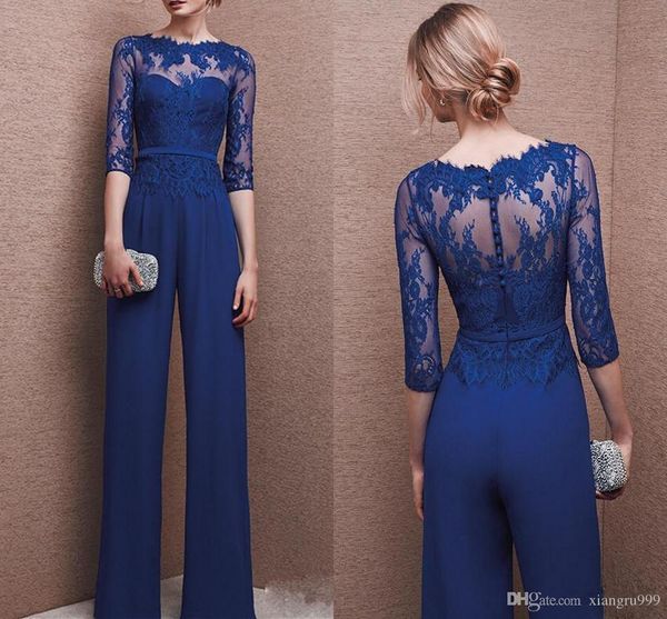 

setwell mother of the bride pant suits chiffon lace bateau long sleeves wedding mothers guest dress custom made, Black;red