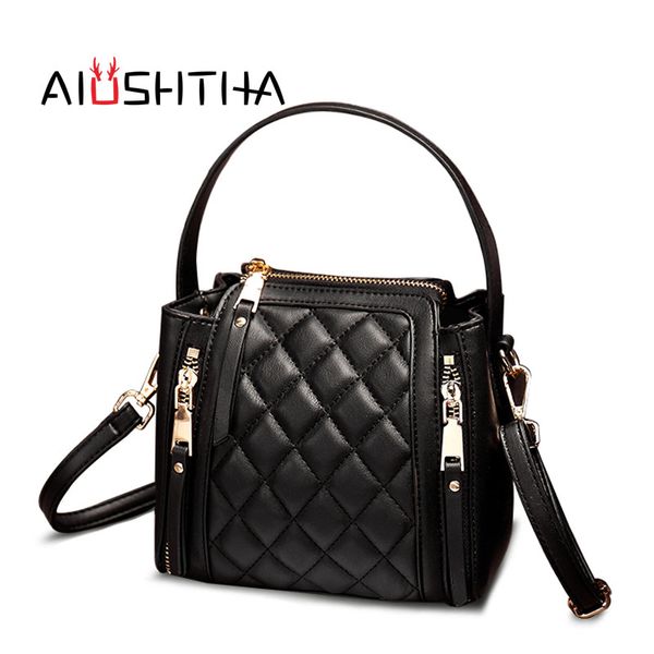 

bags for women 2019 leather handbag ladies luxury designer brand crossbody shoulder bucket bag plaid feminina small clutch new