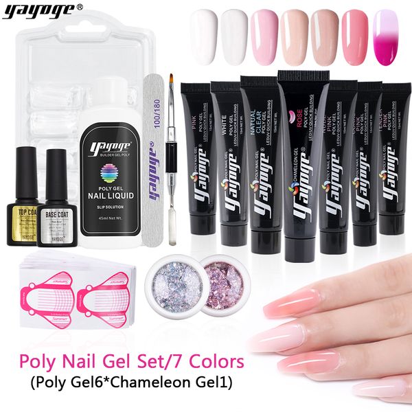 

yayoge 15g poly acrylic gel kit soak off uv led poly gel real quality fast dry builder long lasting temperature changed