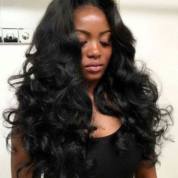 New Hairstyle Brazilian Hair African Americ Loose Wave Black Wig