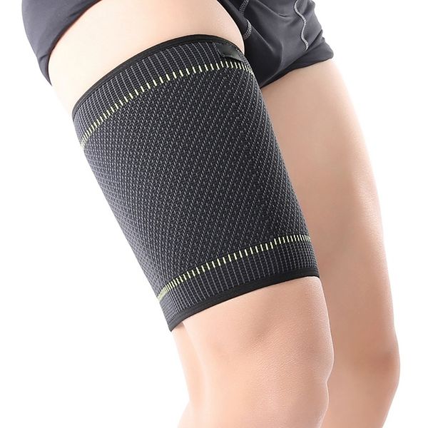 

1pc thigh guard elastic knitted protector upper leg sleeve cover sportswear accessories, Black