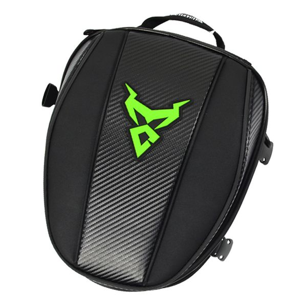 

durable package fixable motorcycle tail bag handheld large capacity back tank reflective strip zipper wear resistant adjustable