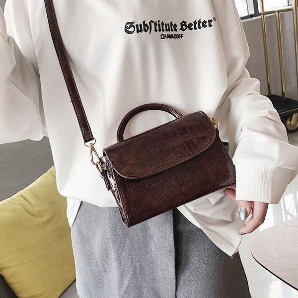 

2019 женщины крокодил pattern crossbody сумки малый сумка цепи небольшой мешок pu кожаный мешок руки дамы дизайнер вечерние сумки