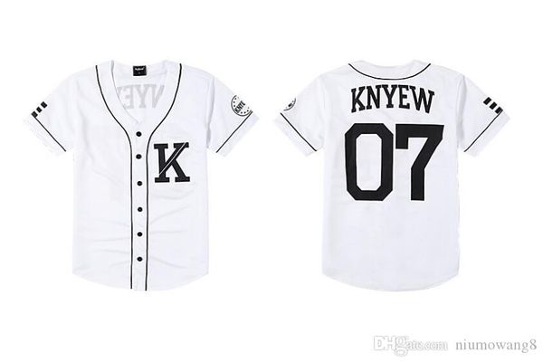 

designer t-shirt hip hop trend retro brand t-shirt knyew half-sleeved shirt 07 digital sweatshirt sports fashion fashion clothing, White;black